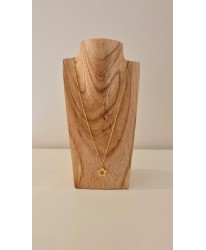 Collier Acier Doré Fleure