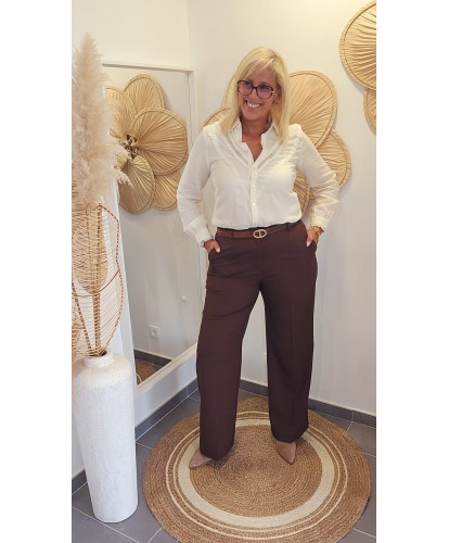Pantalon Classique Droit Chocolat - Nina