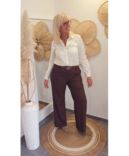 Pantalon Classique Droit Chocolat - Nina