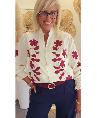 Chemise Ecrue Brodée à...