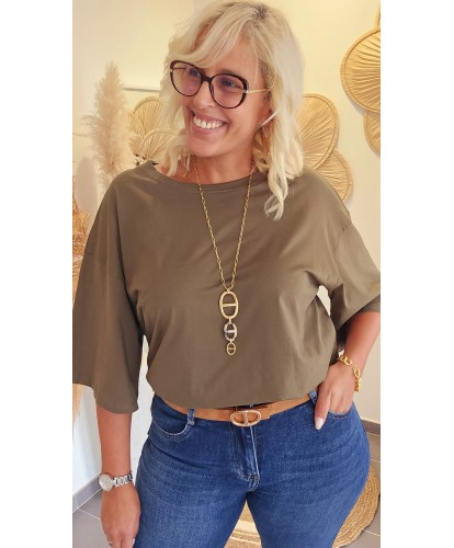 T-Shirt Oversize Kaki -...