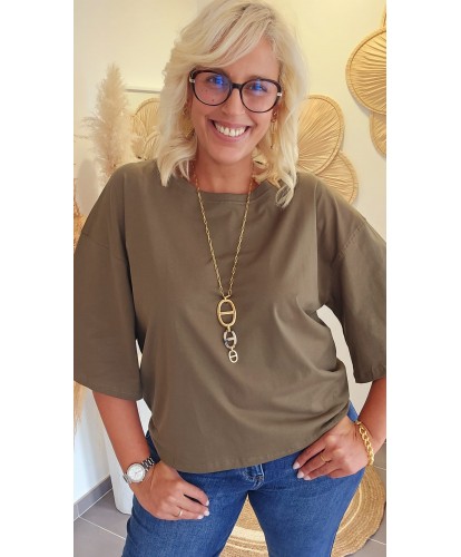 T-Shirt Oversize Kaki - Juliette