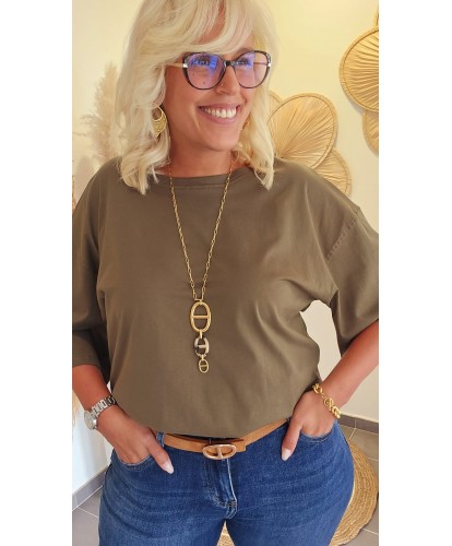 T-Shirt Oversize Kaki - Juliette