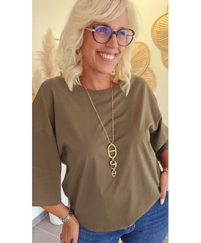 T-Shirt Oversize Kaki - Juliette