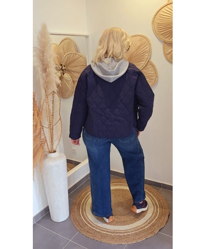 Veste Bleu Matelassée/Sweat Détachable - Apolline