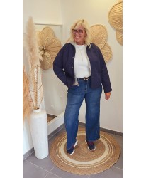 Veste Bleu Matelassée/Sweat Détachable - Apolline