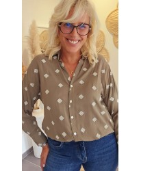 Chemise Kaki Géométrique - Eden