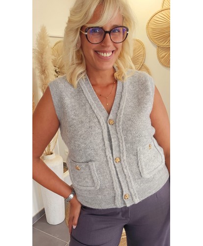 Cardigan Chic Sans Manche...
