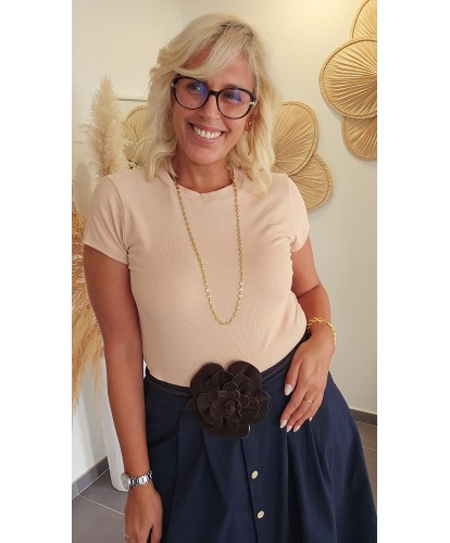 Ceinture Chocolat Fleur en...