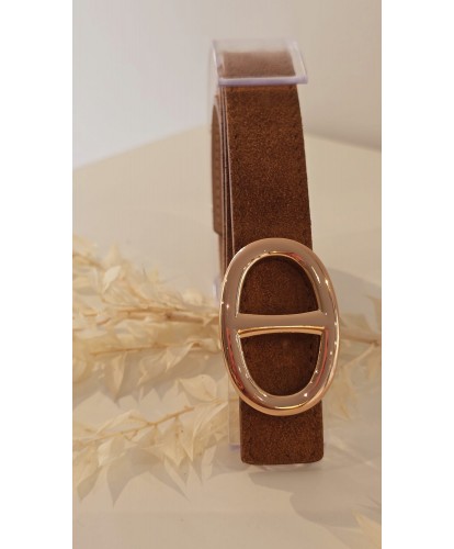 Ceinture Camel Cuir Nubuck
