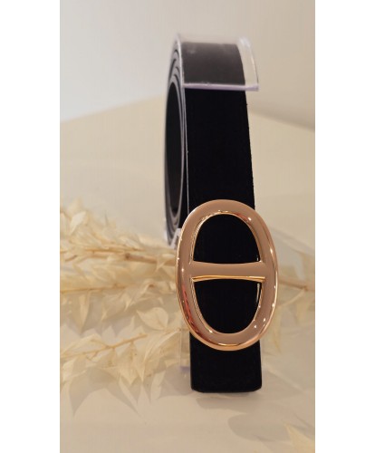 Ceinture Noir Cuir Nubuck