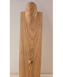 Sautoir Acier Anneaux Leopard