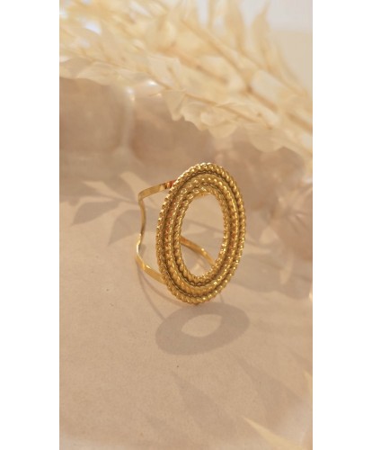 Bague Acier Amovible Martelé