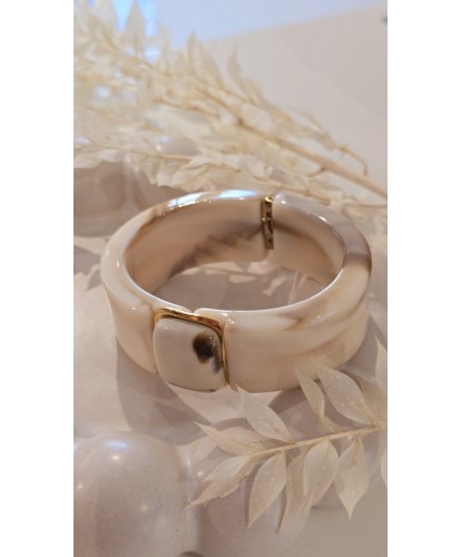 Bracelet Acier Jonc Nacré