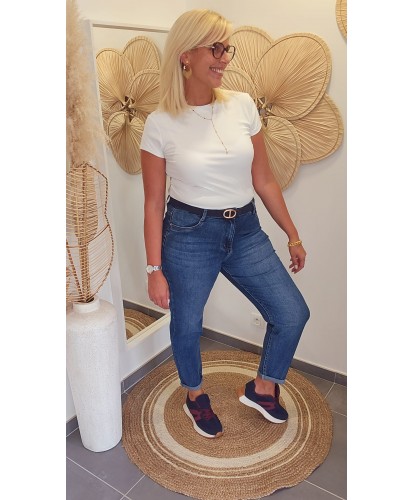 Jeans Mom Fit Bleu Foncé -...