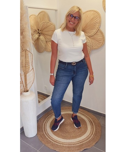 Jeans Mom Fit Bleu Foncé - Justine