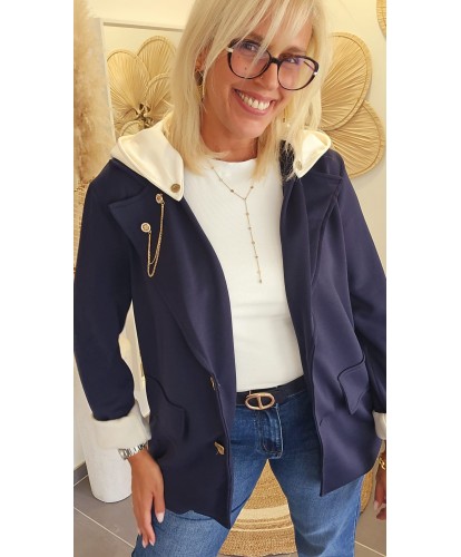 Blazer Souple "Sweat" Bleu - Marie
