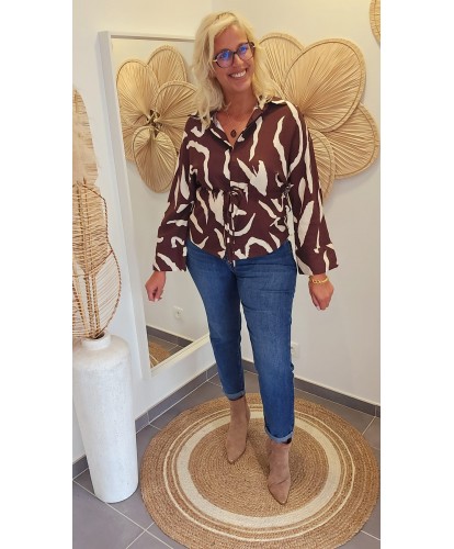 Chemise Imprimée Marron -...