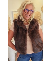 Gilet Fausse Fourrure Chocolat - Suzanne