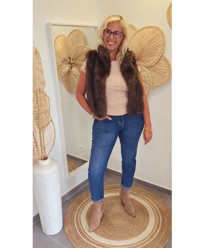 Gilet Fausse Fourrure...