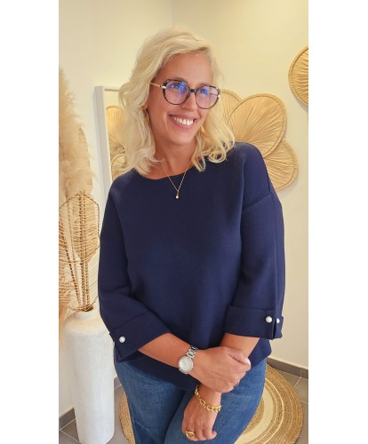 Pull Bleu Perles Nacrés - Maelys