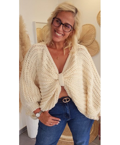 Pull Maille Oversize Ecru -...