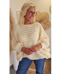 Pull Maille Oversize Ecru - Myriam