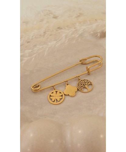 Broche Acier Dorée...