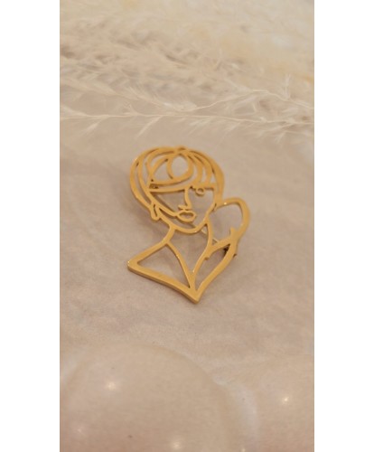 Broche Acier Femme Dorée