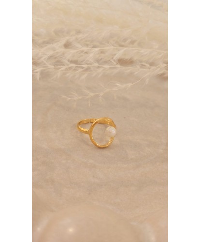 Bague Ajustable Cercle Doré...