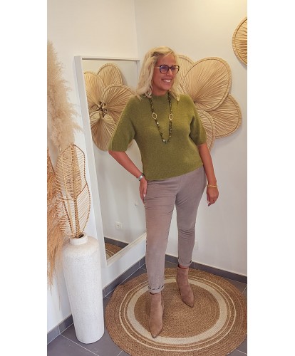 Pantalon Velours Taupe -...