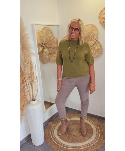Pantalon Velours Taupe - Leonie
