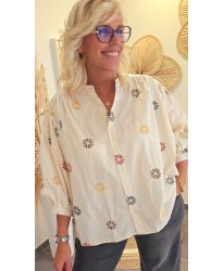 Chemise Bohème à Broderies Fleuries - Daphne