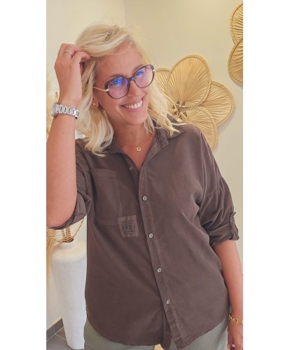 Chemise Velours Côtelé Chocolat - Lilou