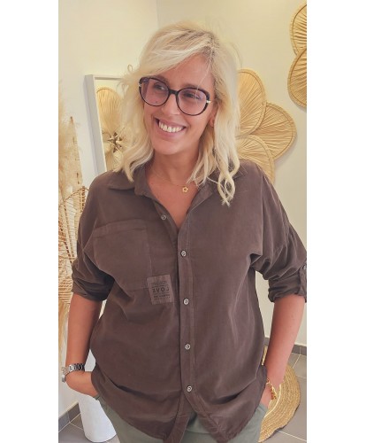 Chemise Velours Côtelé Chocolat - Lilou