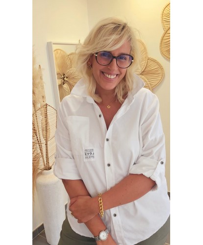 Chemise Velours Côtelé Blanc - Lilou