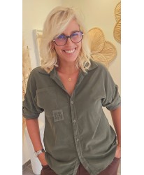 Chemise Velours Côtelé Kaki - Lilou