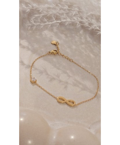 Bracelet Acier Doré “Infini”