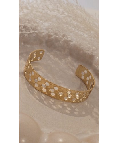 Bracelet Acier Doré “Nid d’Or”