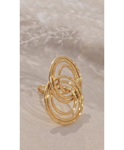 Bague Acier Amovible Dorée...