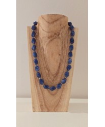 Collier Acier “Perles Bleu Azur Chic”