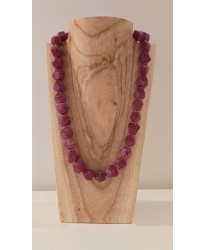 Collier Acier “Perles Bordeaux Chic”