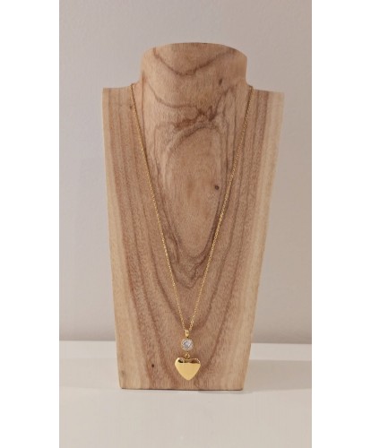 Collier Acier “Cœur Cristal”