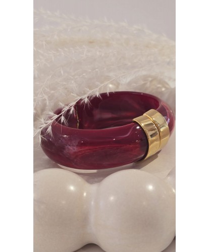 Bracelet Acier Jonc Bordeaux