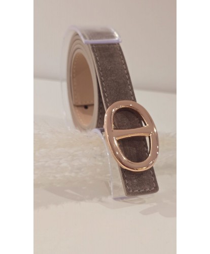 Ceinture Taupe Cuir Nubuck