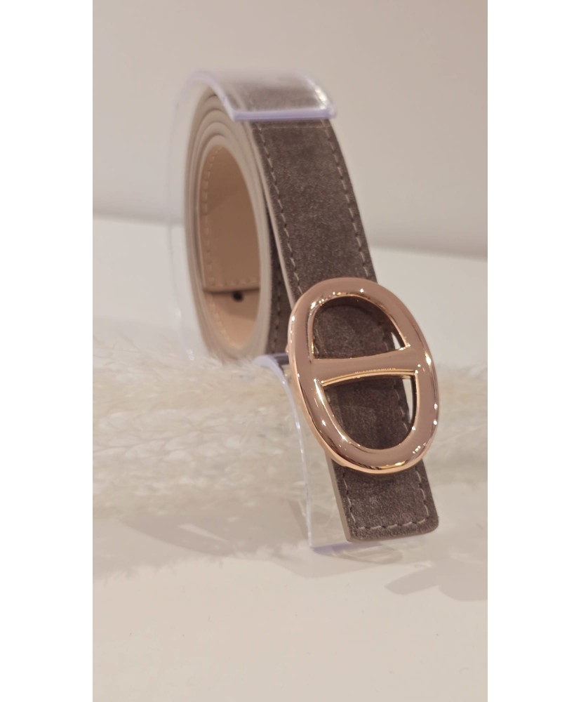 Ceinture Taupe Cuir Nubuck