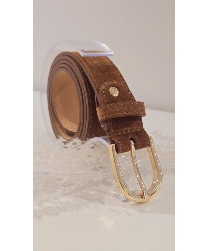 Ceinture Camel Cuir Nubuck