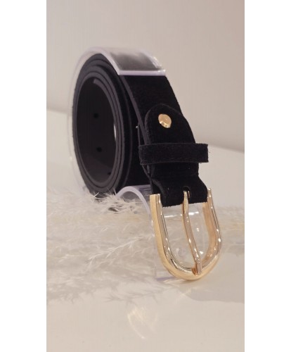 Ceinture Noir Cuir Nubuck