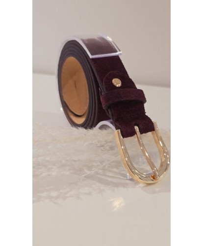 Ceinture Bordeaux Cuir Nubuck