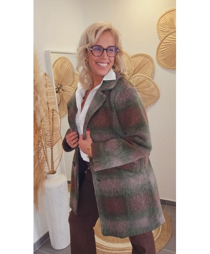 Manteau en Laine à Carreaux – Valentine